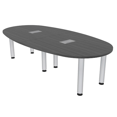 Skutchi Designs 45 in W, 96 in L, 29 in H, Engineered Wood Top, Grey H-BOVL-4693-PT-AN-EL